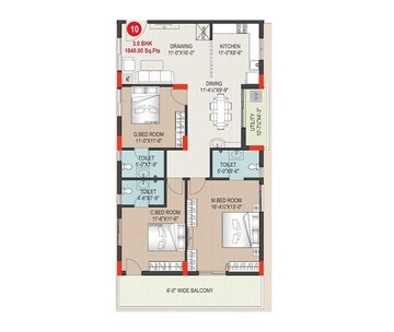  3 BHK Apartment at Sravya The Bilwa, Miyapur – for Sale