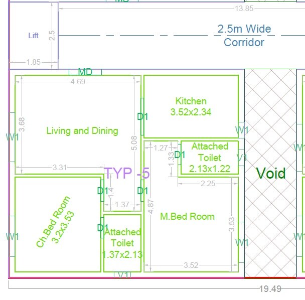 2 BHK 1024 Sq. Ft. Apartment