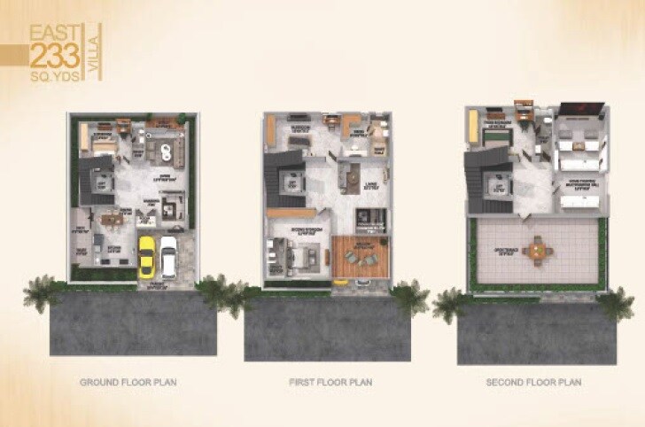 Floor plan of 4 BHK 2097 Sq. Ft. Villa in Sree Kesari Lakeside, Hyderabad