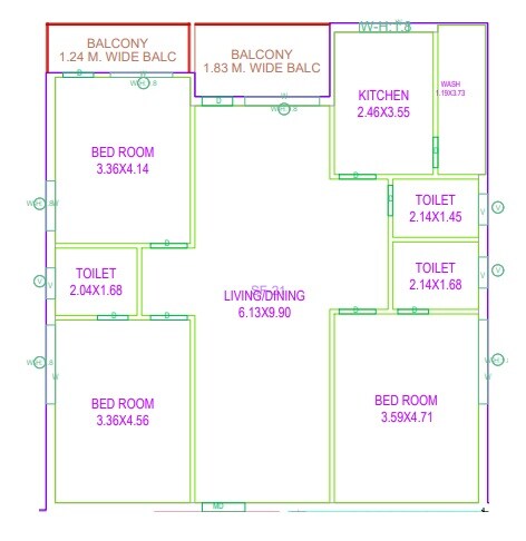 2 BHK 1220 Sq. Ft. Apartment