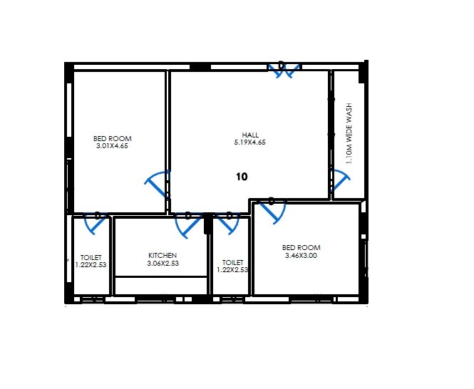 2 BHK 825 Sq. Ft. Apartment