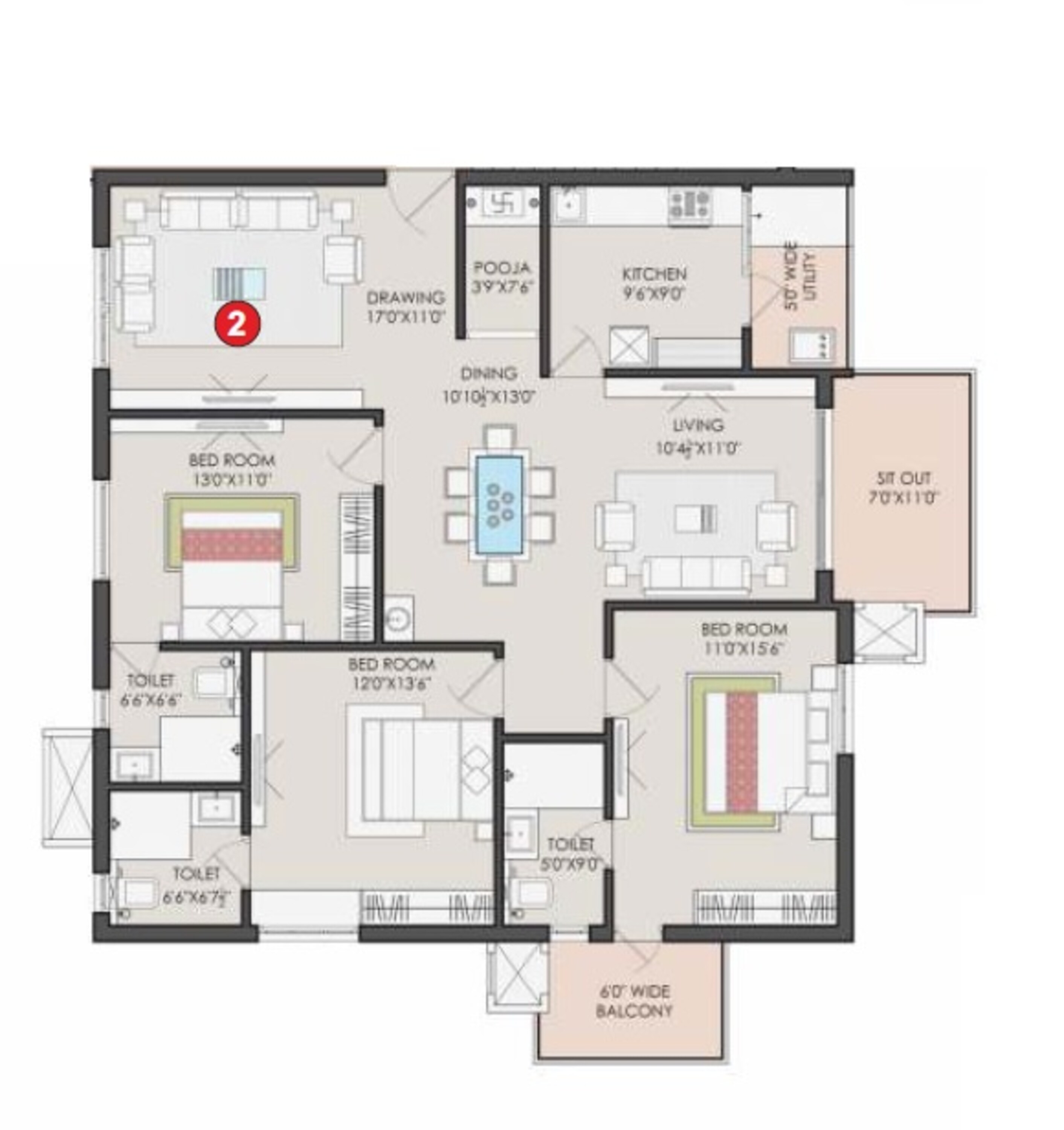 sri aditya athena apartment 3bhk 1915sqft 121