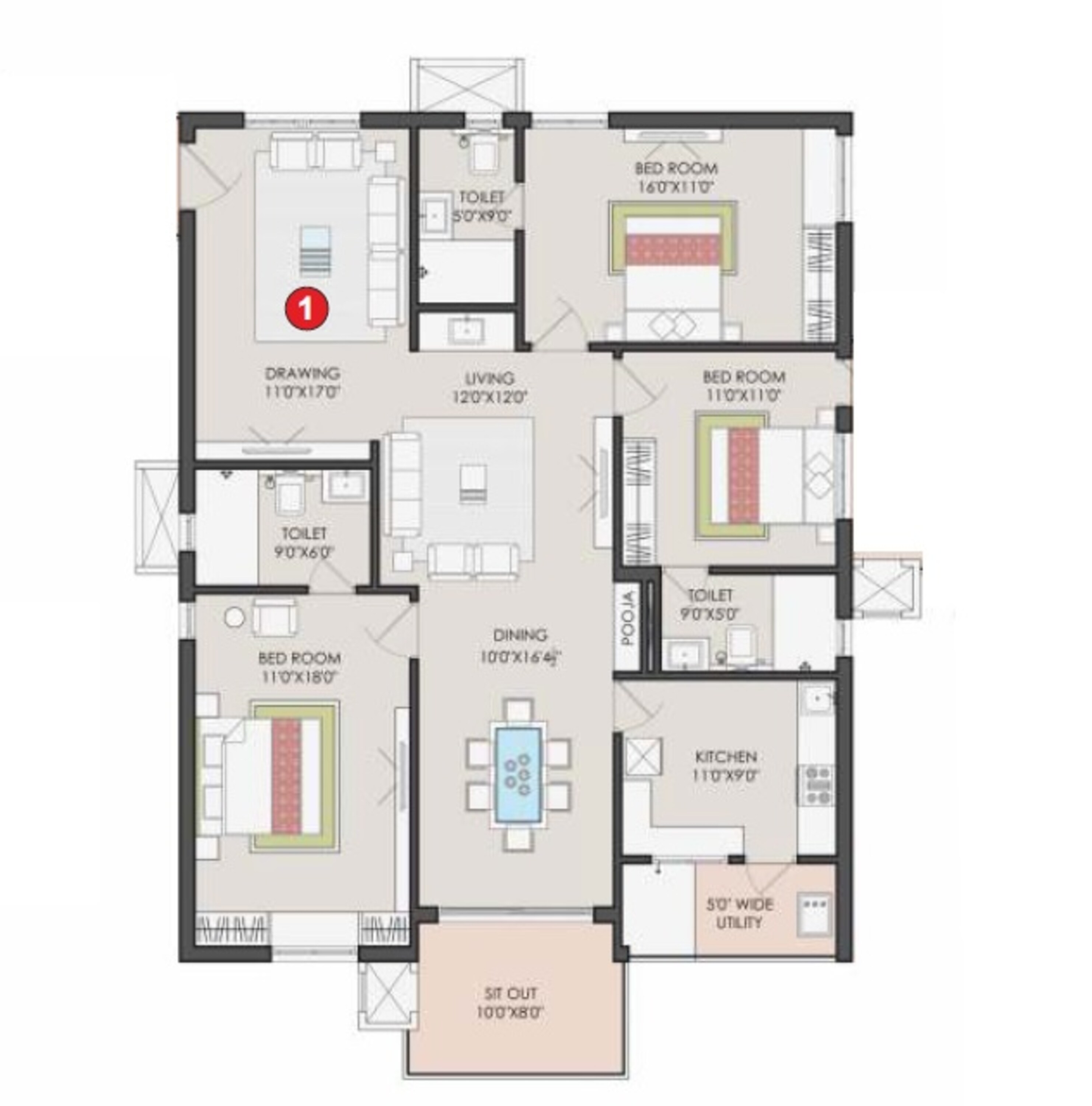 sri aditya athena apartment 3bhk 2030sqft 121