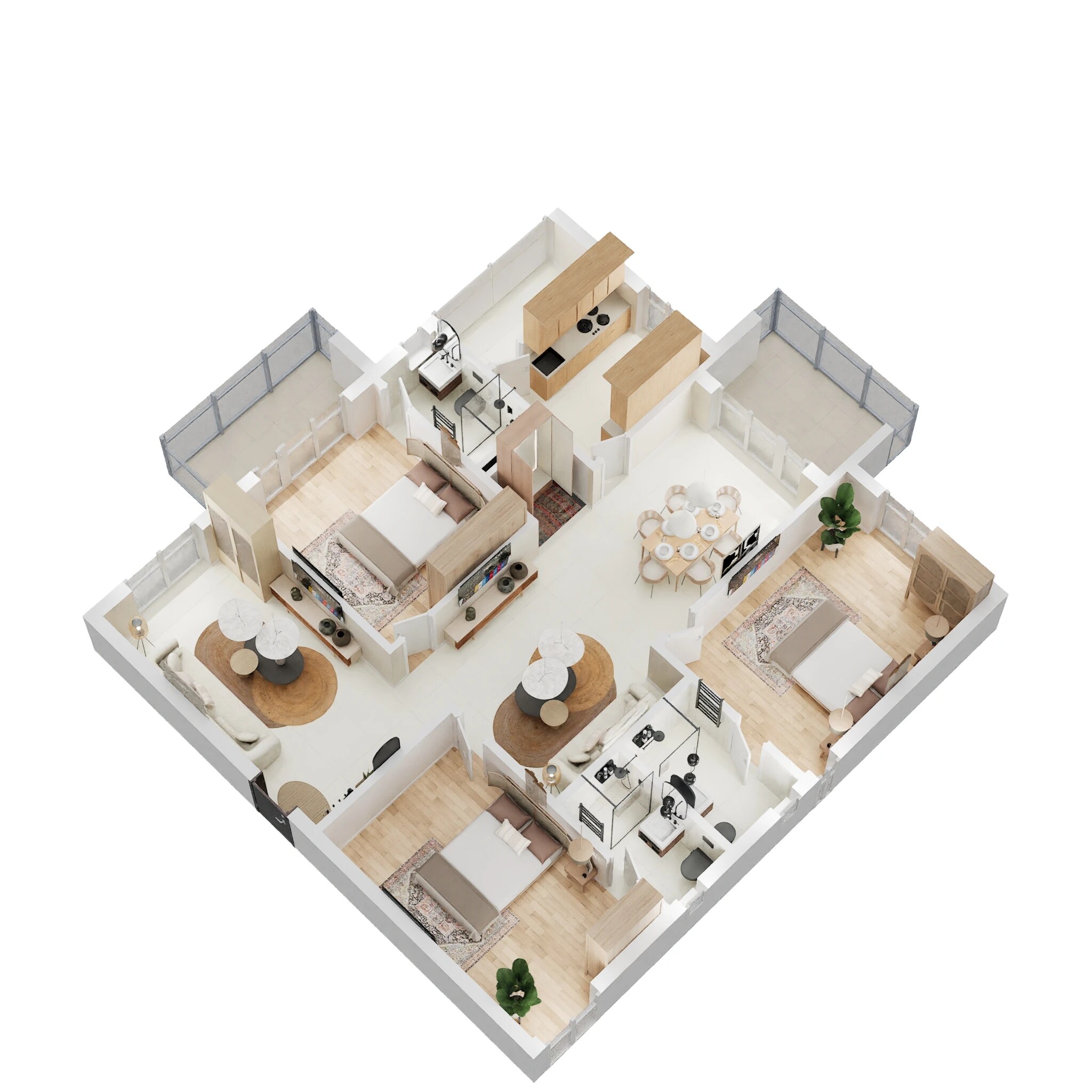 Floor plan of 3 BHK 2435 Sq. Ft. Apartment in Sri Aditya Athena, Hyderabad