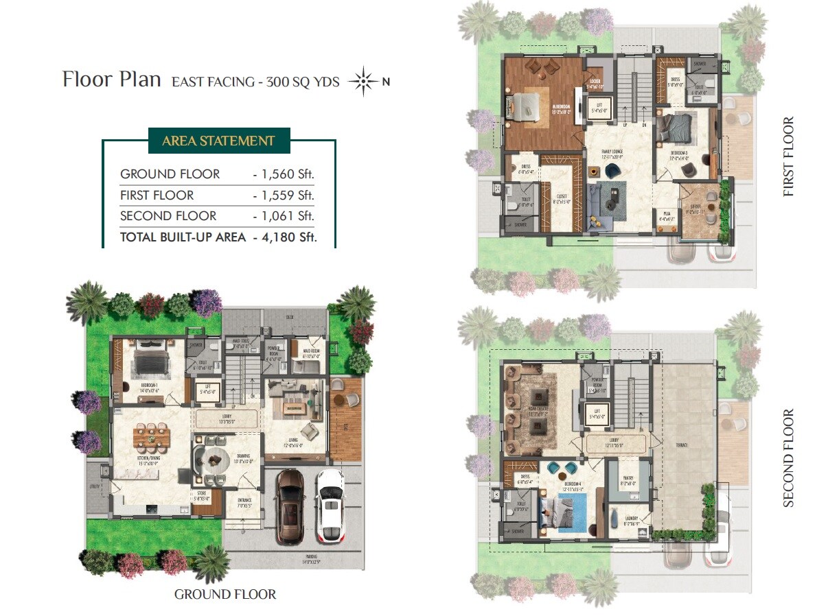 Floor plan of 4 BHK 4180 Sq. Ft. Villa in Sri Fortune Chateau, Hyderabad