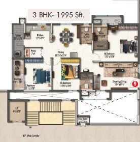 3 BHK 1995 Sq. Ft. Apartment