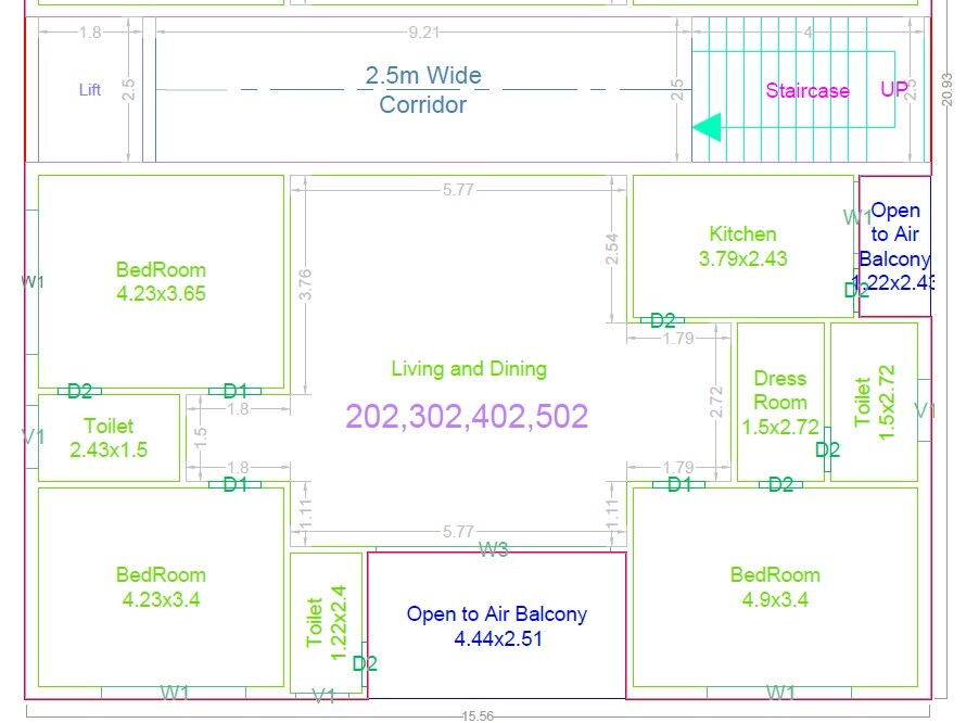 3 BHK 2115 Sq. Ft. Apartment