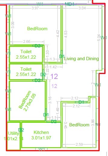 3 BHK 1413 Sq. Ft. Apartment