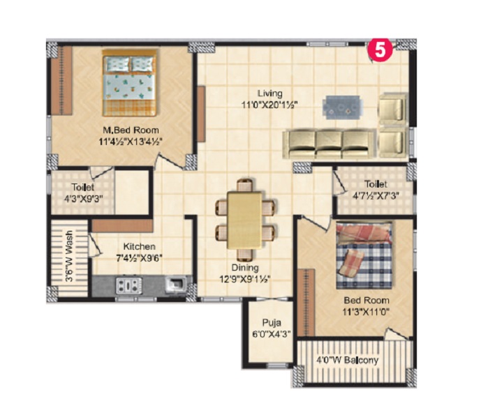 Sri Tirumalas Vidya Vihar 2 BHK Layout