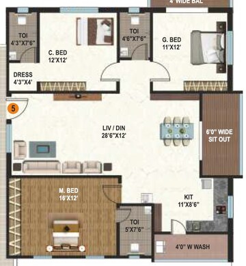  3 BHK Apartment at Sri Vathsa Sterling Abode, Yapral – for Sale