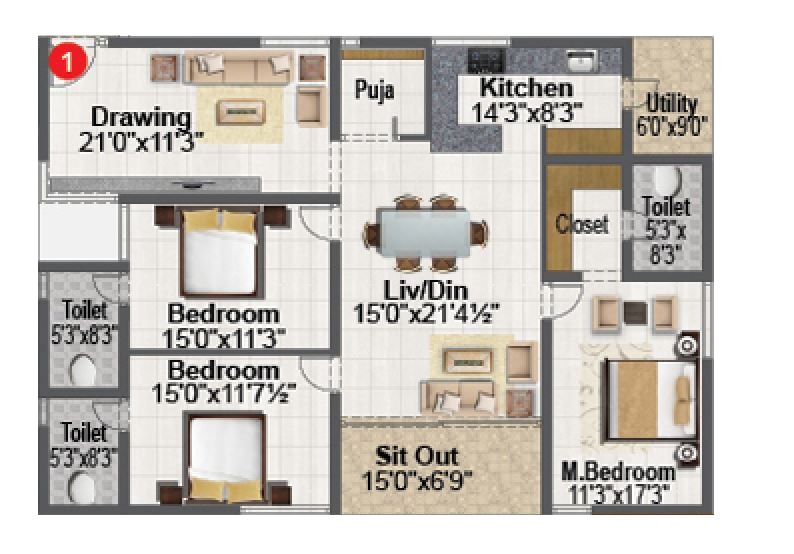 Sri Venkateshwara Living Spaces Floor Plans Kompally, Hyderabad