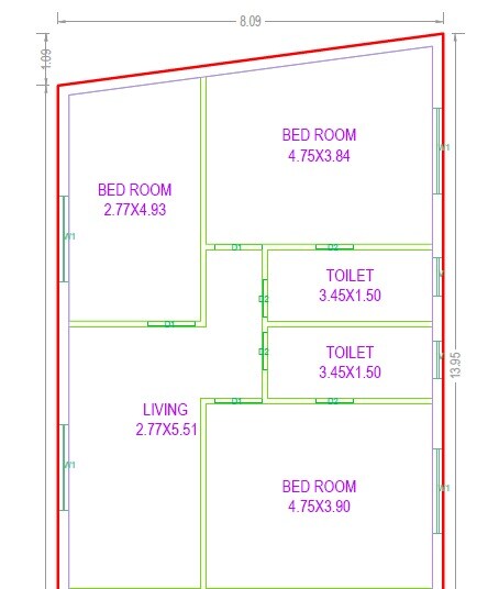 Floor plan of 3 BHK Apartment - 3333 sq. ft. in Sripradha Satyusha, Hyderabad