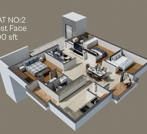 3 BHK 1600 Sq. Ft. Apartment in Sristhira Urban Edge