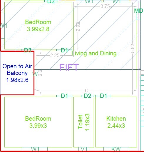 2 BHK 1187 Sq. Ft. Apartment