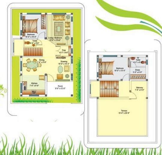 2 BHK 1100 Sq. Ft. Villa