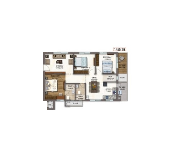  3 BHK Apartment at Sukhii Sree Sumeru, Uppal – for Sale