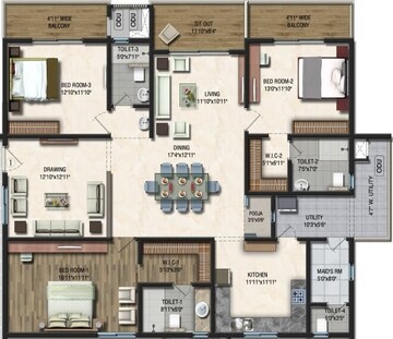  3 BHK Apartment at Sumadhura Acropolis, Gachibowli – for Rent