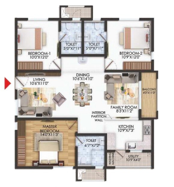  3 BHK Apartment at Sumadhuras Gardens By The Brook, Shamshabad – for Sale