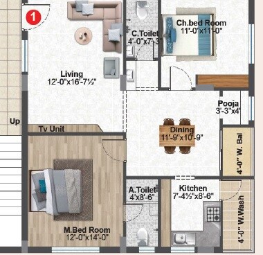 2 BHK 1188 Sq. Ft. Apartment
