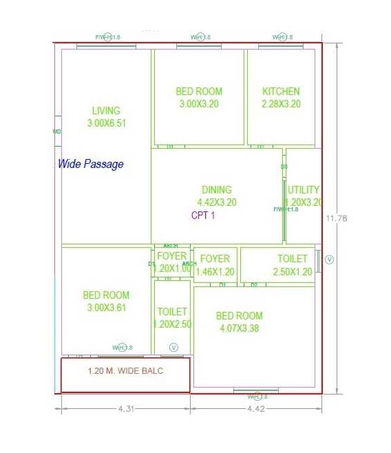 3 BHK 1580 Sq. Ft. Apartment in Sunrise Cybernest