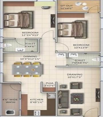  2 BHK Apartment at Sunshine La Grand, Narsingi – for Rent