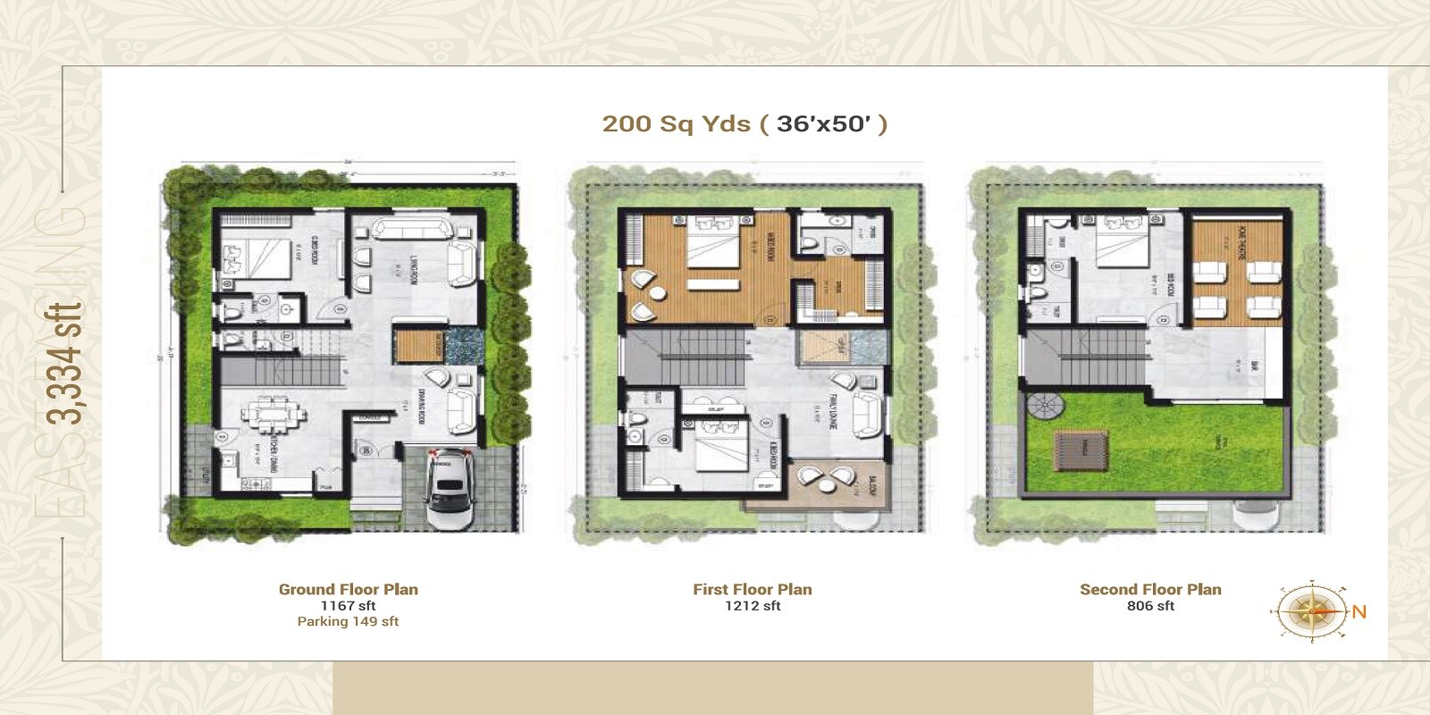 4 BHK 3334 Sq. Ft. Villa