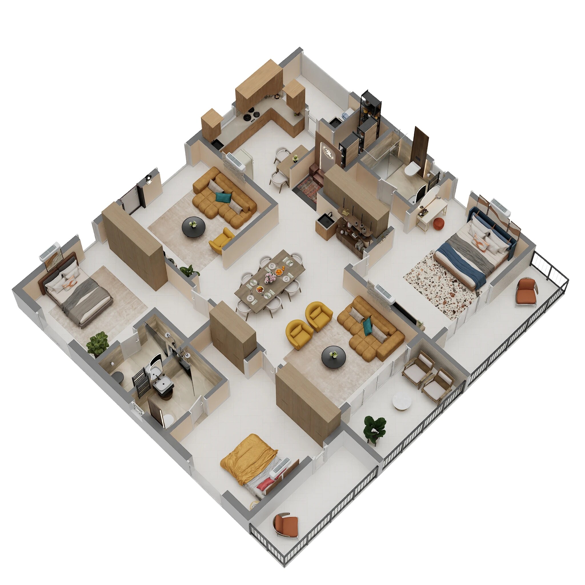 Floor plan of 3 BHK 2810 Sq. Ft. Apartment in Supadha Gamya, Hyderabad