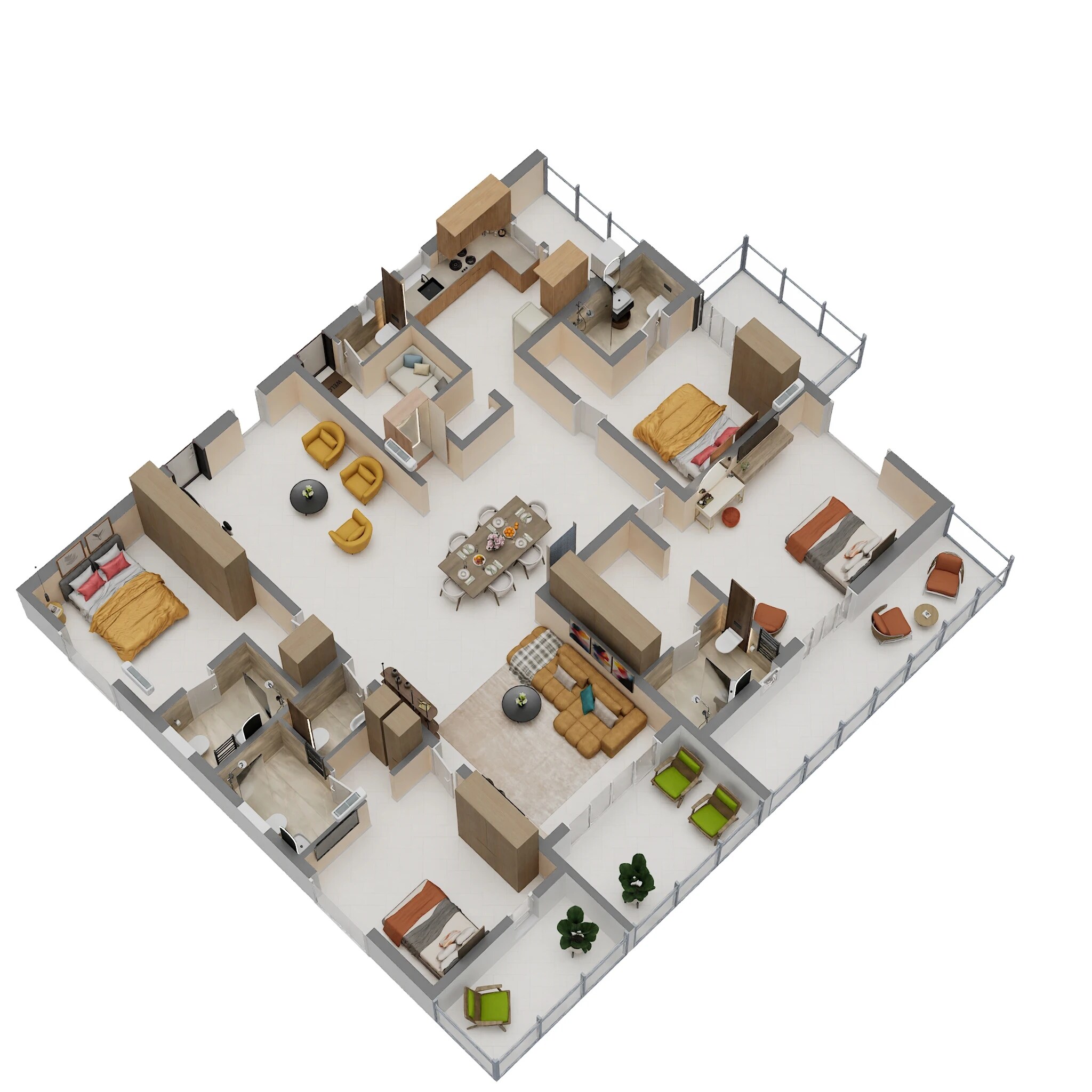 Floor plan of 4 BHK 3855 Sq. Ft. Apartment in Supadha Gamya, Hyderabad