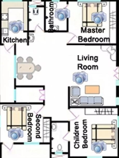 Floor plan of 3 BHK 1829 Sq. Ft. Apartment in SV Brundavanam, Hyderabad