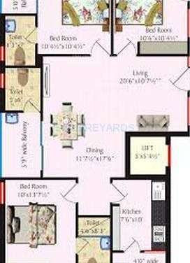 sv vigneshwara residency apartment 3bhk 1343sqft1