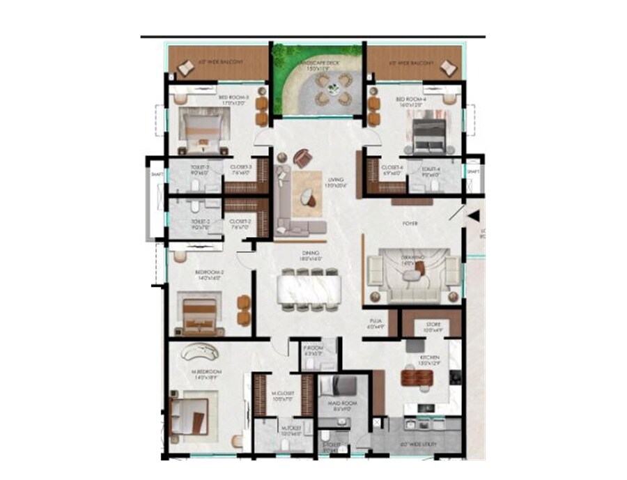4 BHK 4580 Sq. Ft. Apartment