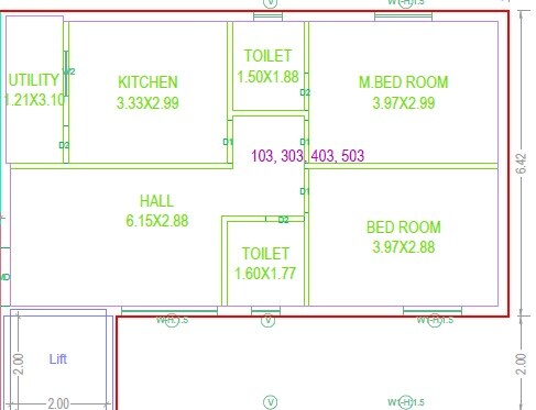 2 BHK 999 Sq. Ft. Apartment