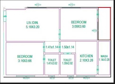 2 BHK 1036 Sq. Ft. Apartment in Swarupa Mayras Splendor