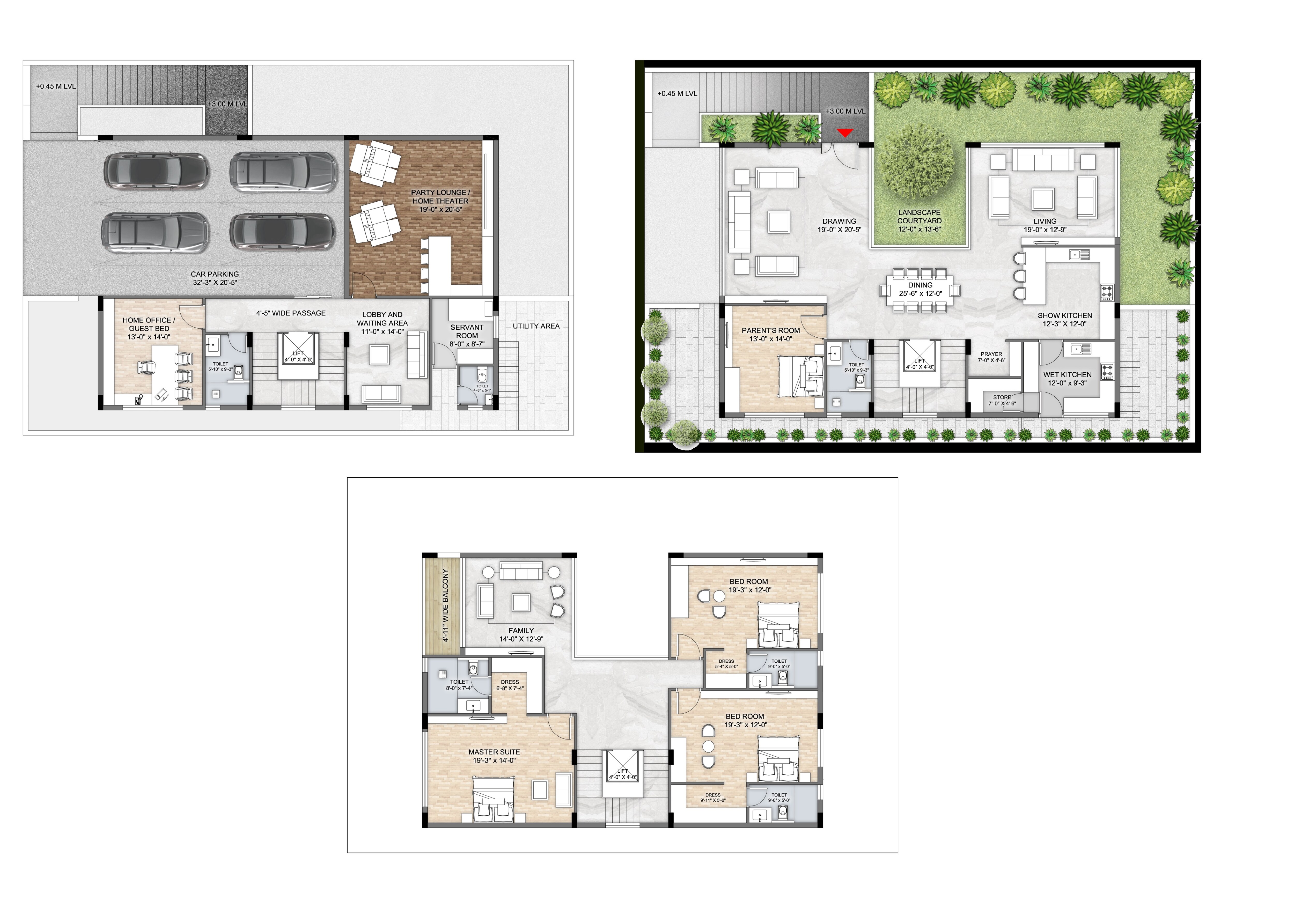 Floor plan of 4 BHK 6000 Sq. Ft. Villa in Tattvam At Golkonda, Hyderabad