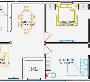2 BHK 1140 Sq. Ft. Apartment in TBT Sankineni Nilayam