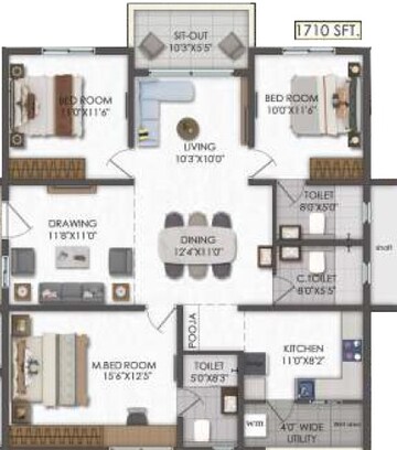  3 BHK Apartment at Team 4 Nyla, Miyapur – for Sale