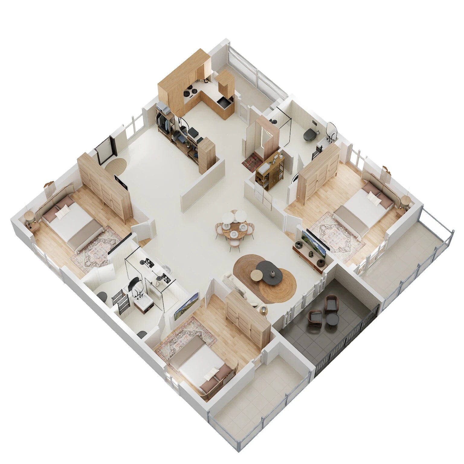 Floor plan of 3 BHK 2120 Sq. Ft. Apartment in Team4 Arka, Hyderabad
