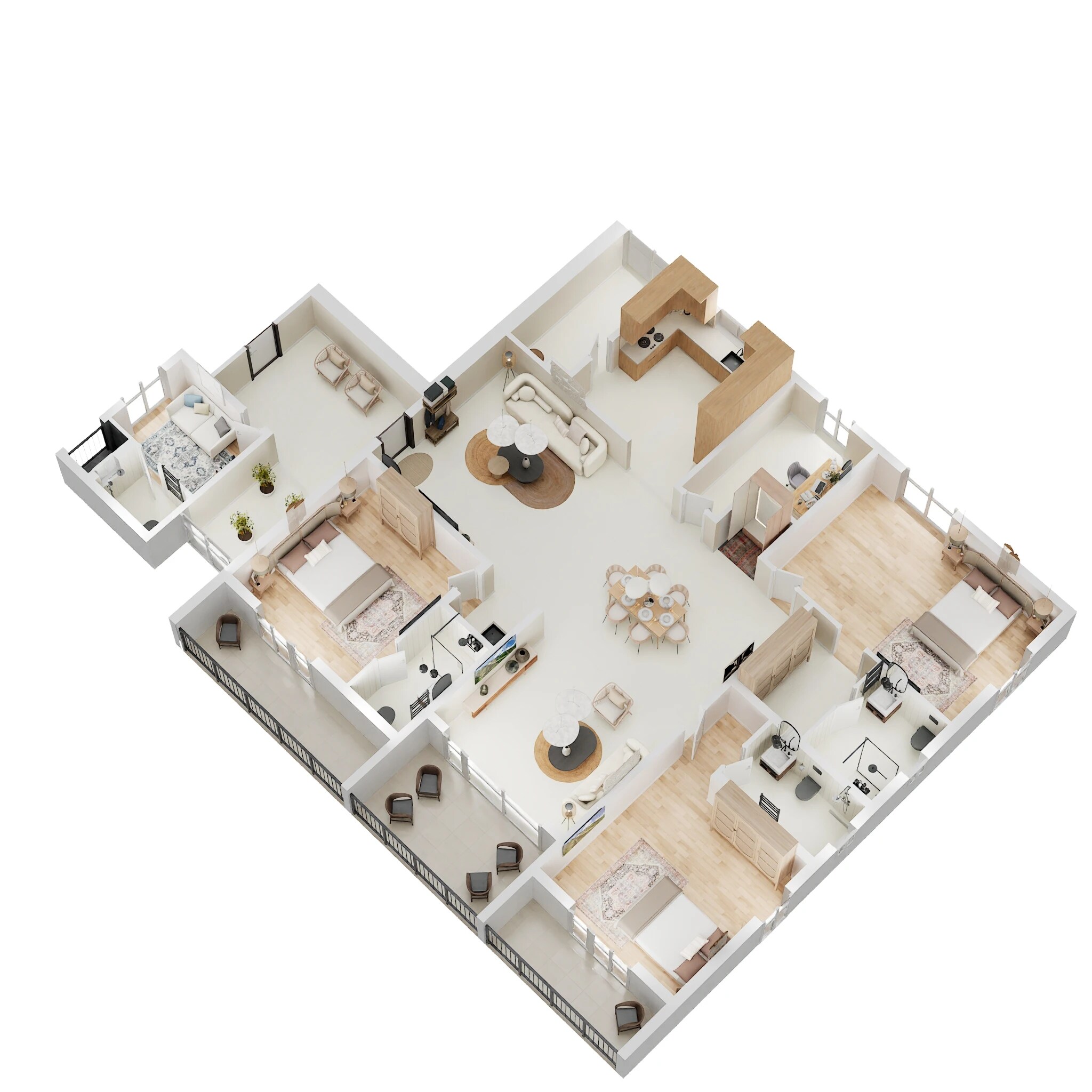 Floor plan of 3 BHK 3010 Sq. Ft. Apartment in Team4 Arka, Hyderabad