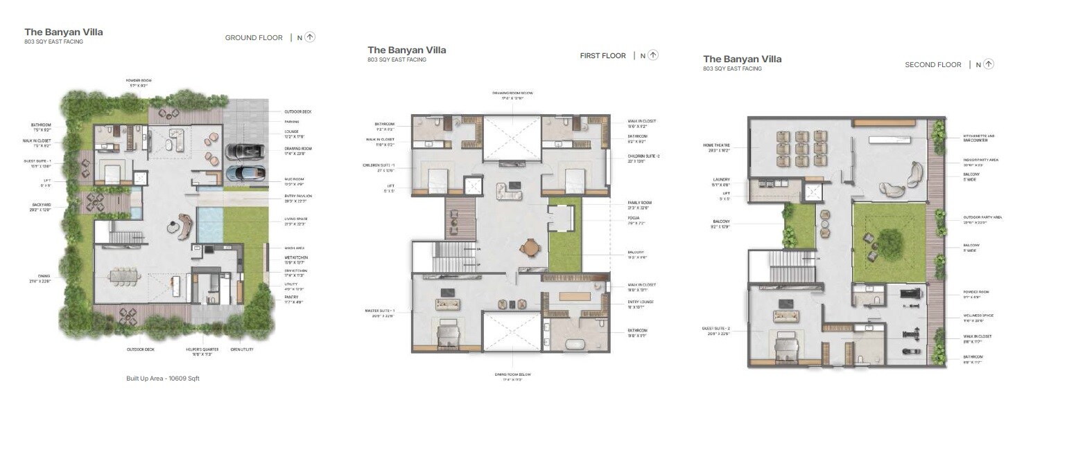 Floor plan of 5 BHK 10609 Sq. Ft. Villa in Terminus Aranya, Hyderabad