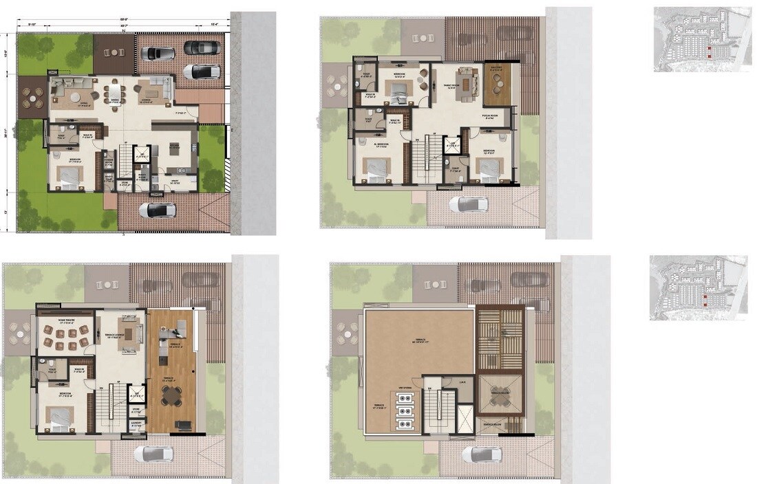Floor plan of 5 BHK 5700 Sq. Ft. Villa in The Prestige City Bellagio, Hyderabad