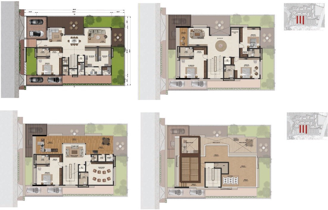 Floor plan of 5 BHK 6932 Sq. Ft. Villa in The Prestige City Bellagio, Hyderabad