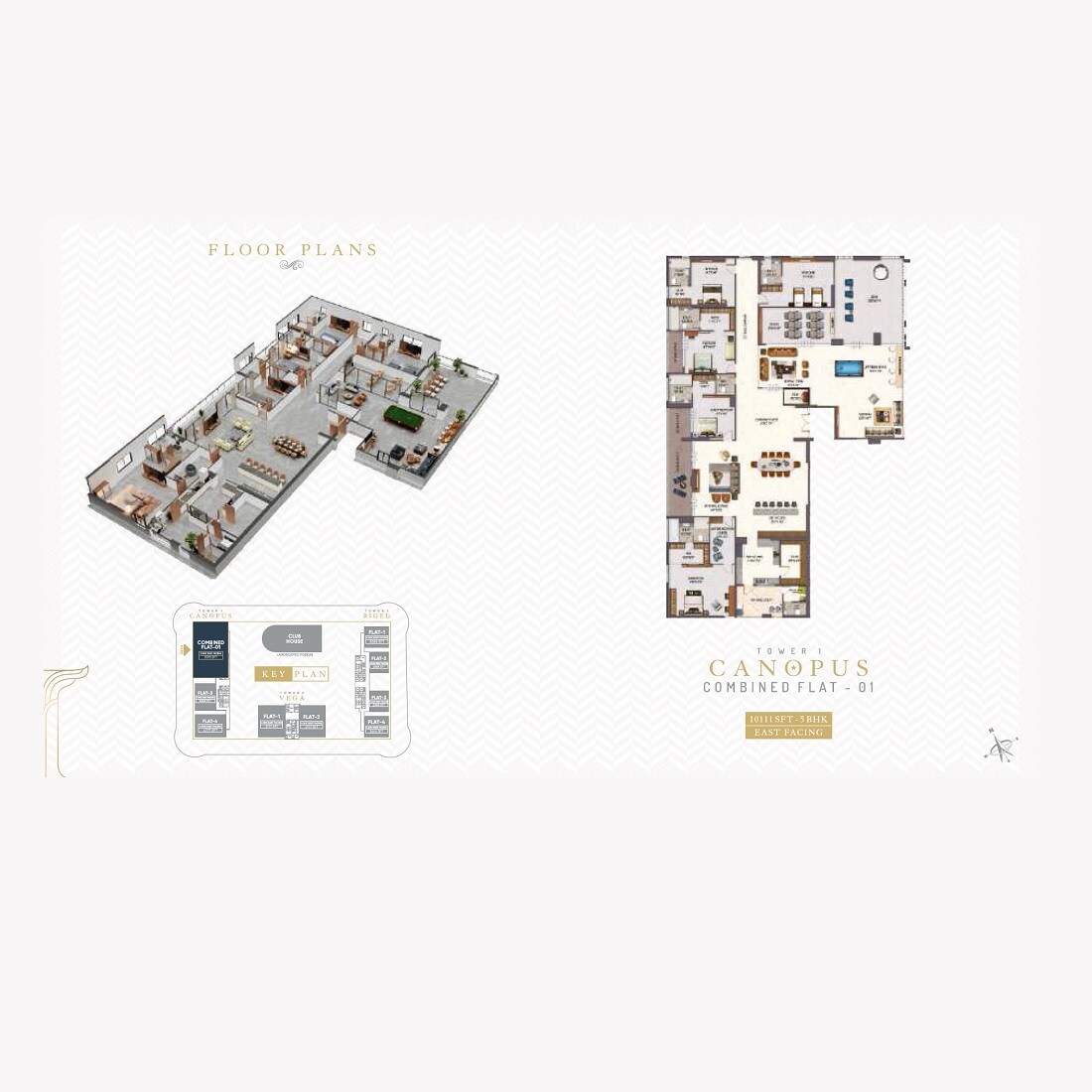 Floor plan of 5 BHK 10111 Sq. Ft. Apartment in The Trilight, Hyderabad