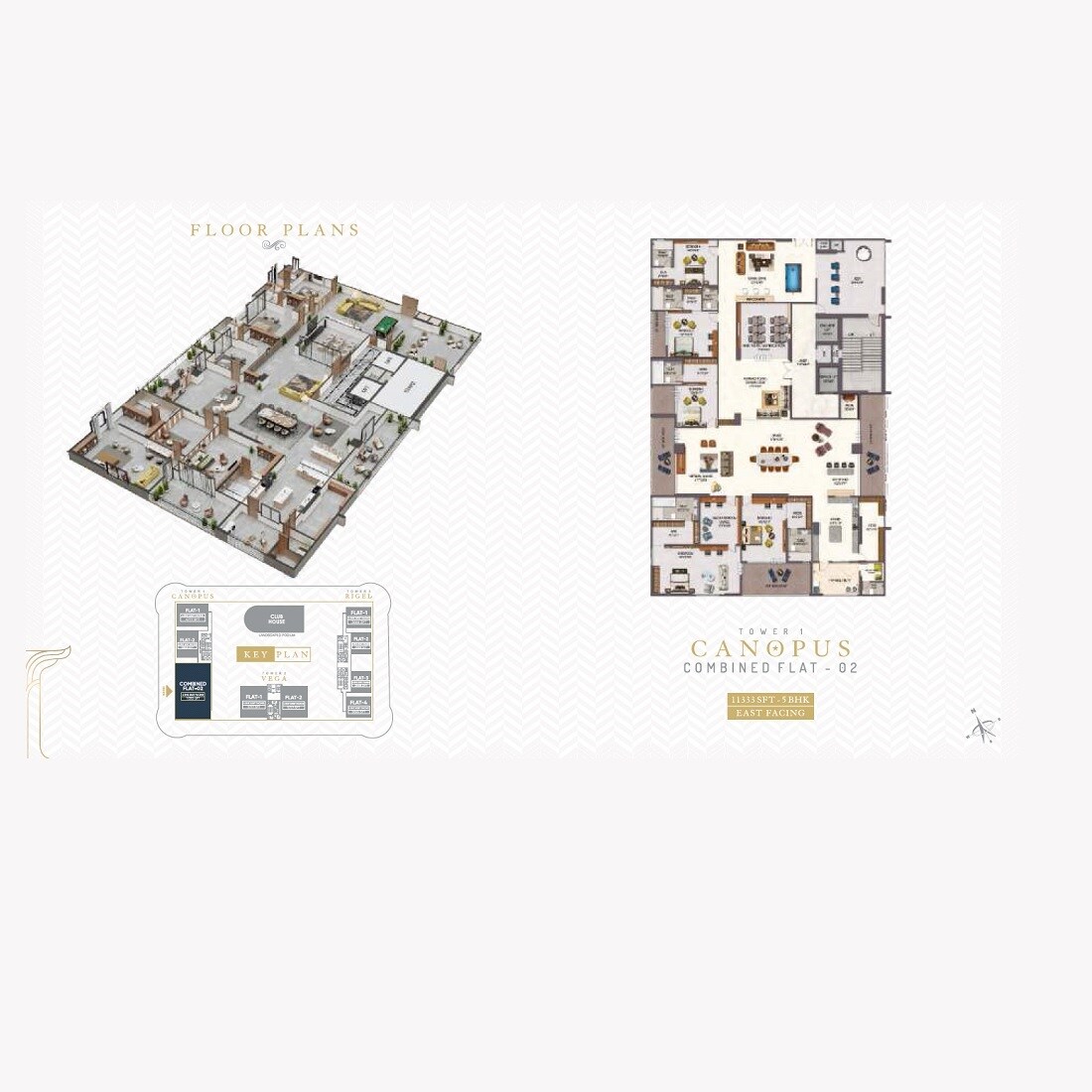 Floor plan of 5 BHK 11333 Sq. Ft. Apartment in The Trilight, Hyderabad