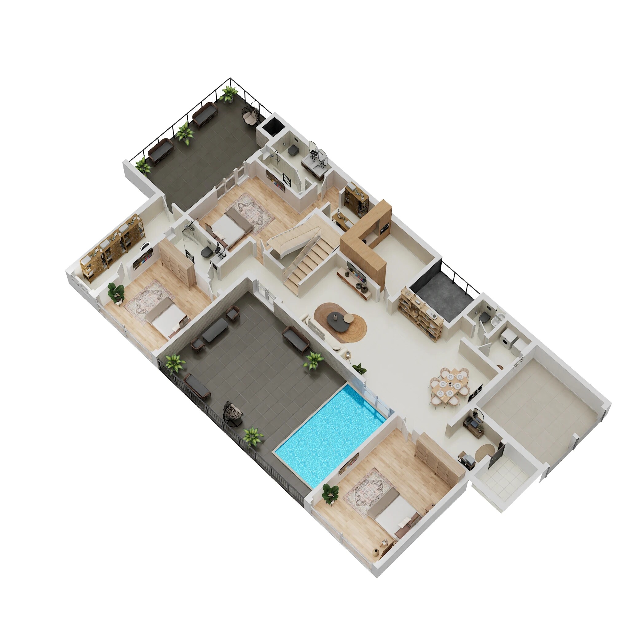 Floor plan of 4 BHK 5850 Sq. Ft. Villa in Total Environment The Meadow Dance Phase II, Hyderabad