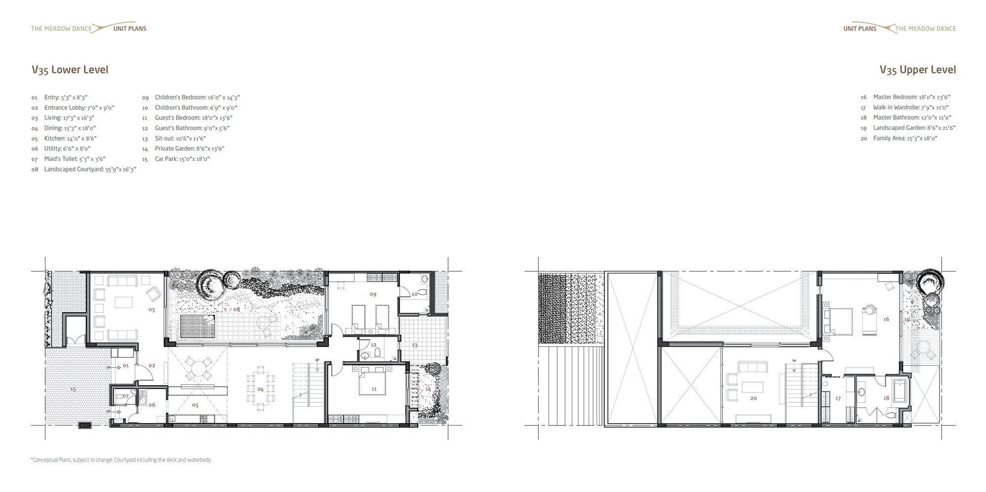 Floor plan of 3 BHK 3250 Sq. Ft. Villa in Total Environment The Meadow Dance, Hyderabad