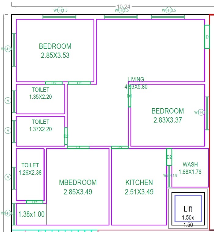 3 BHK 1054 Sq. Ft. Apartment in Totaram Aakar Heights