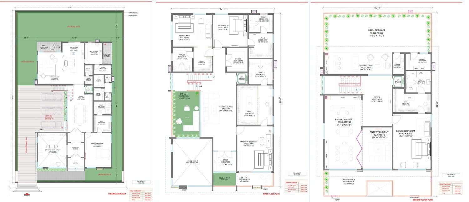 Floor plan of 5 BHK 11625 Sq. Ft. Villa in Trendset Legacy, Hyderabad