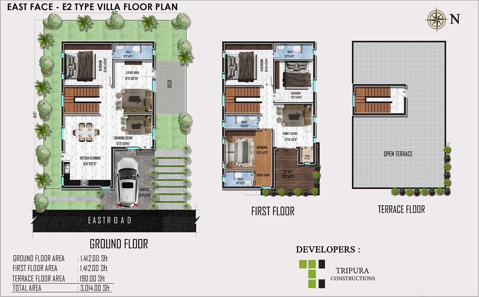 4 BHK 3014 Sq. Ft. Villa