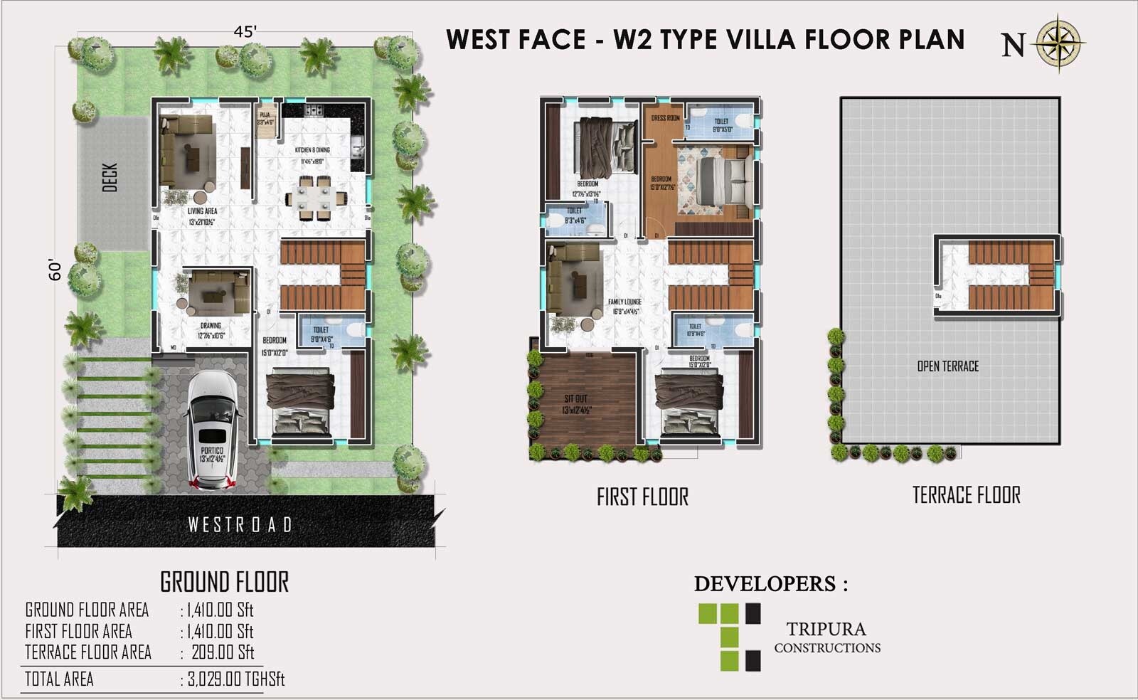 4 BHK 3029 Sq. Ft. Villa