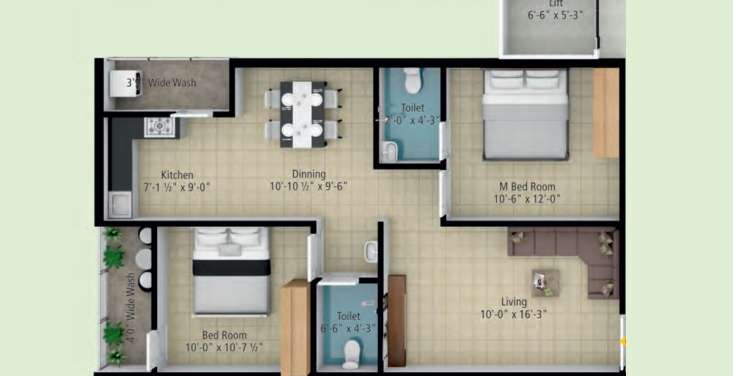 tulasi lakefront apartment 2 bhk 1149sqft 20245401155417
